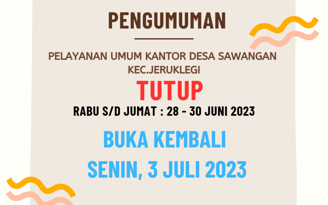 PENGUMUMAN LIBUR IDUL ADHA 1444 H